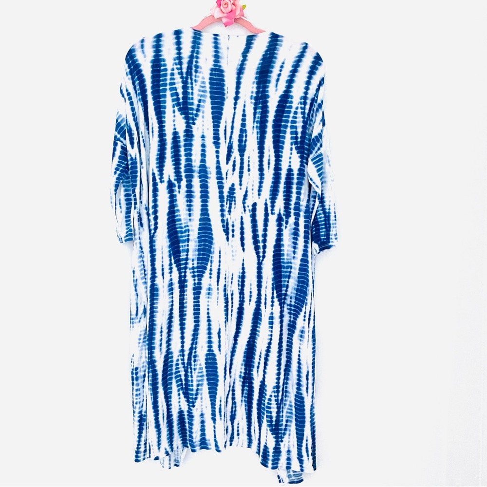 💕Pretty Blue/White Tie-Dye Cardigan SZ M